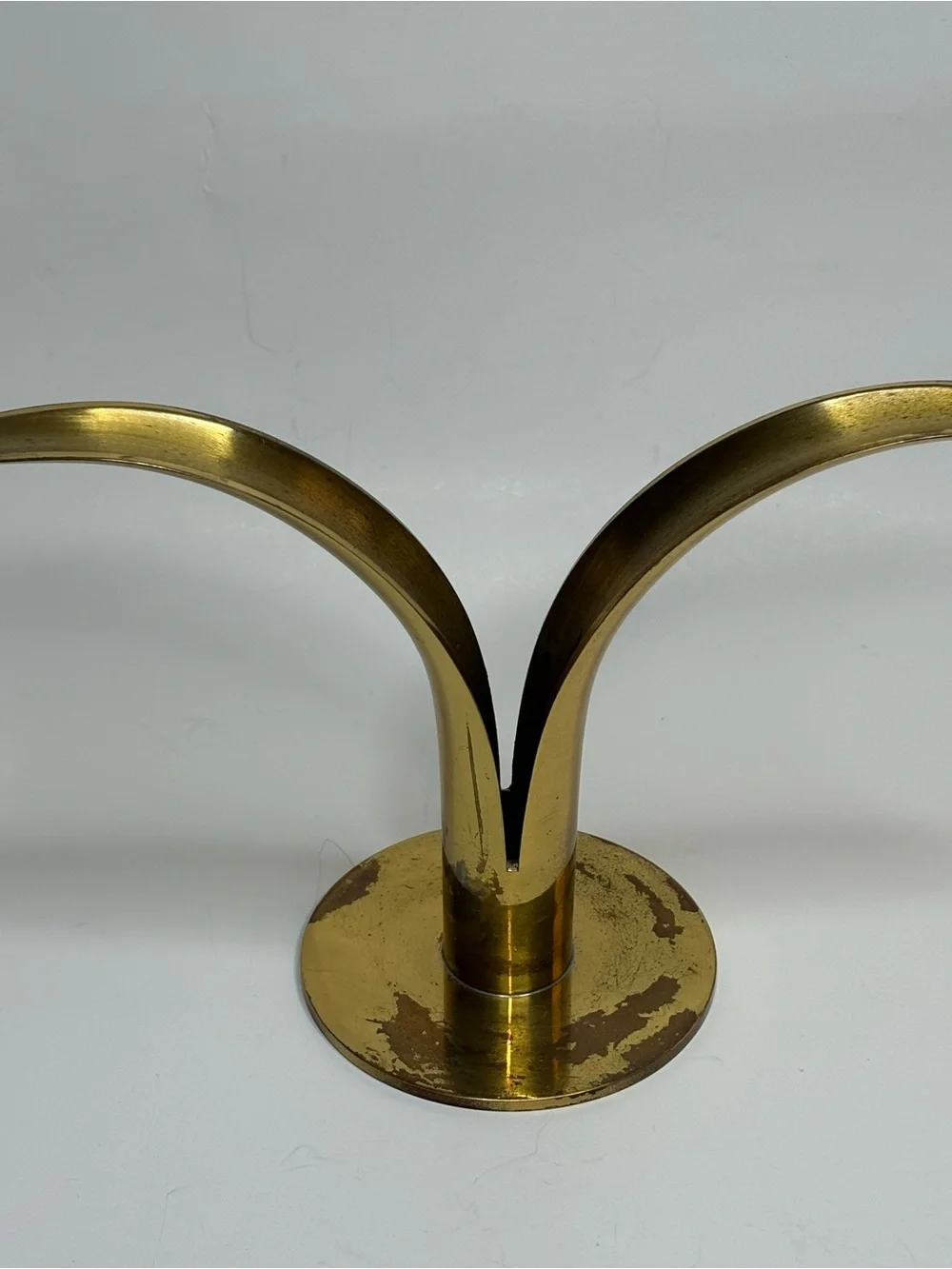 Ystad-Metall Vintage Candle Stick Holder Made In Sweden Brass Pair